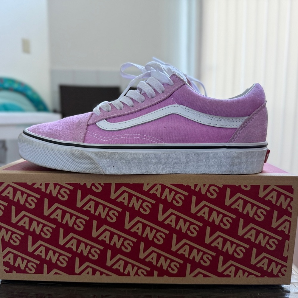 Vans Classic Pink and White Low-Top Sneakers